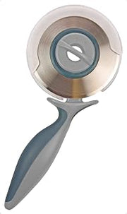 Tovolo Pizza Cutter Wheel with Cover Non Slip Ergonomic Grip Handle, Dishwasher Safe Sharp Blade Slicer Pizza Wheel Cutter with Protective Cover & 2 Removable Blades Slices Through Crusts Easily