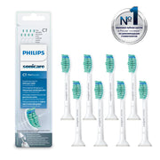 Sonicare ProResults Replacement Heads For Toothbrush HX6018/07 Standard (Replacement Brush Head) 8 pc by PHILIPS – 8 Count (Pack of 1), Polypropylene, White, Model HX6018-07