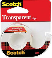 Scotch 144 Transparent Tape in Hand Dispenser, 1/2-Inch x 450-Inch, 1-Inch Core, Clear