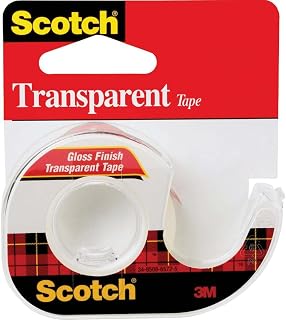 Scotch 144 Transparent Tape in Hand Dispenser, 1/2-Inch x 450-Inch, 1-Inch Core, Clear
