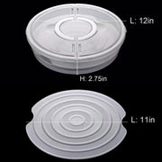 SwinDuck Pizza Storage Container, 12 Inch Round with Divider and Handles, Clear 2 Pack