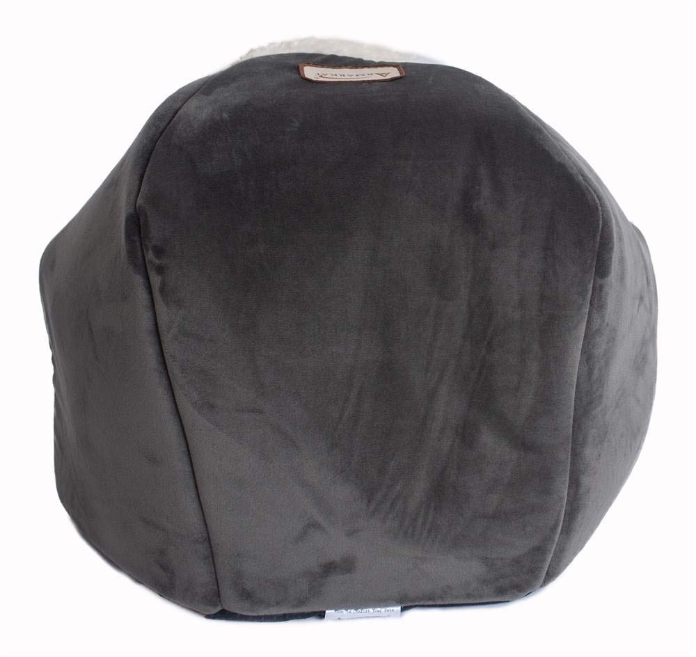 Cat Bed Model Gray Velvet by Armarkat – 18 x 18 x 14, Fabric, Gray, Model C80CSH/MB