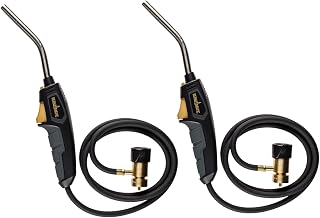 Bernzomatic BZ8250HT Reach Hose Torch, Trigger-Start Hose Torch with Included Holster For Fuel Canister, Red (8250 Reach Torch 2 Pack)