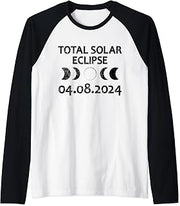 Vintage Total Solar Eclipse 04.08.2024 Spring USA Totality Raglan Baseball Tee