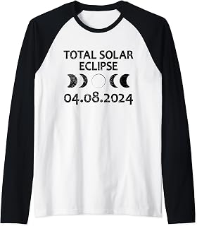 Vintage Total Solar Eclipse 04.08.2024 Spring USA Totality Raglan Baseball Tee