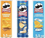 Pringles Potato Chips Trio Variety Set 5.5oz - 3 cans (Cheddar Cheese, Sharp White Cheedar, Cheddar & Sour Cream)