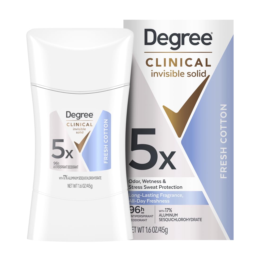 Clinical Antiperspirant Deodorant Invisible Solid by Degree – 1.6 Ounce (Pack of 1)