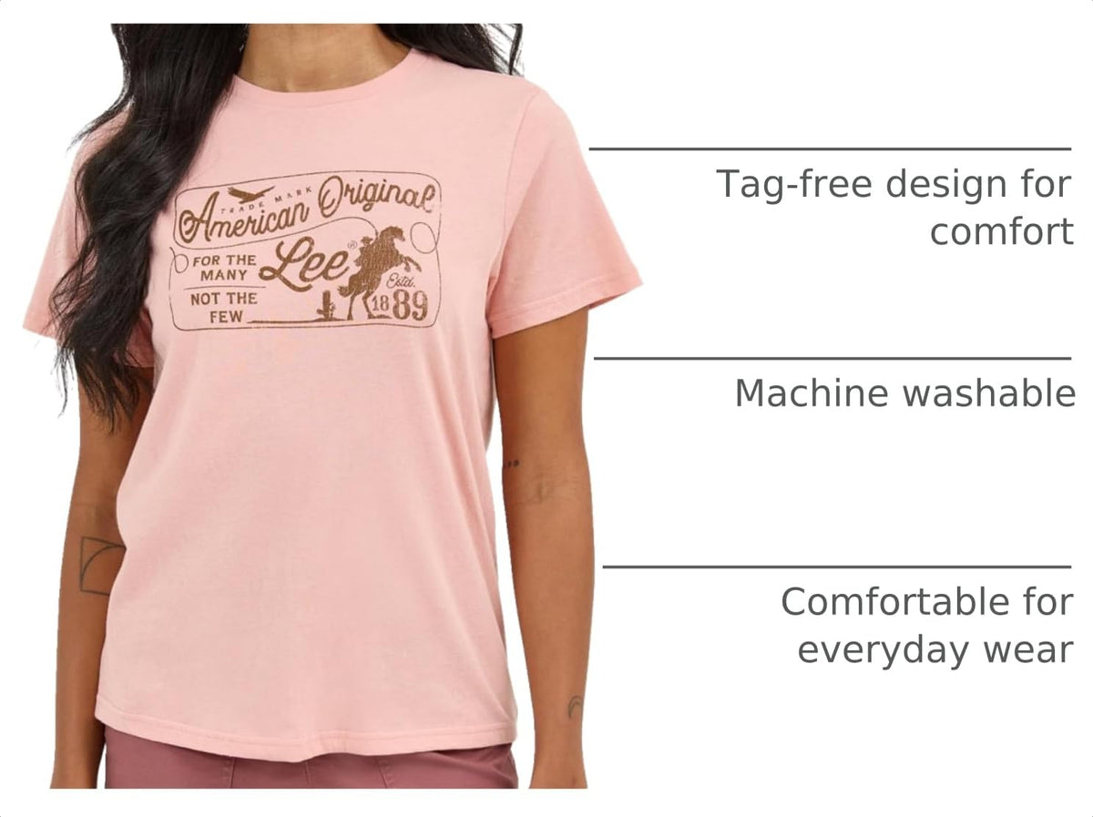 Women's Graphic Tee by Lee – Cotton, Rose Tan, Model 112361211