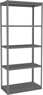 Tennsco ZM7-3618S-5D-MGY Solid Steel Shelf Unit, Starter, 36" Width, 18" Length, 84" Height, 750 lbs. Load Capacity, Medium Grey