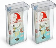 Azar Displays 252962 Outdoor Adhesive Wall Mount Trifold Brochure Holder with Clear Lid for 4"W x 9"H Literature, (2-Pack)