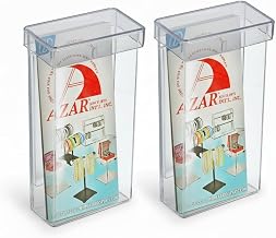Azar Displays 252962 Outdoor Adhesive Wall Mount Trifold Brochure Holder with Clear Lid for 4"W x 9"H Literature, (2-Pack)