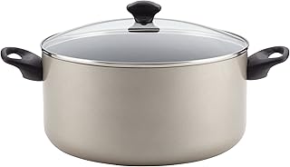 Farberware Promotional Cookware Aluminum Nonstick Covered Stockpot, 10.5-Quart, Champagne Silver