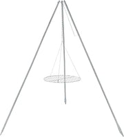 Coleman Tripod Campfire Grill & Lantern Hanger, Grill Grate with Adjustable Height for Cooking Over Fire, Steel Firepit Cooking Rack