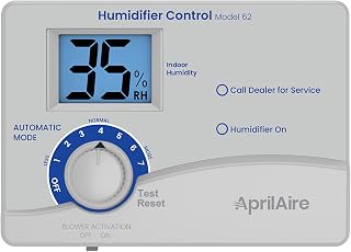 62 Automatic Digital Whole-House Humidifier Control Humidistat with Outdoor Temperature Sensor for AprilAire Whole-House Steam Humidifiers, Low Voltage 24VAC