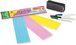 Pacon Dry Erase Sentence Strips, 12 X 3, Blue; Pink; Yellow, 30/Pack