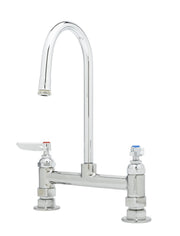 B-0320 Deck Mount Double Pantry Faucet with 8-Inch Centers by T&S Brass – not_applicable, Brass, White, Model TSB-0320