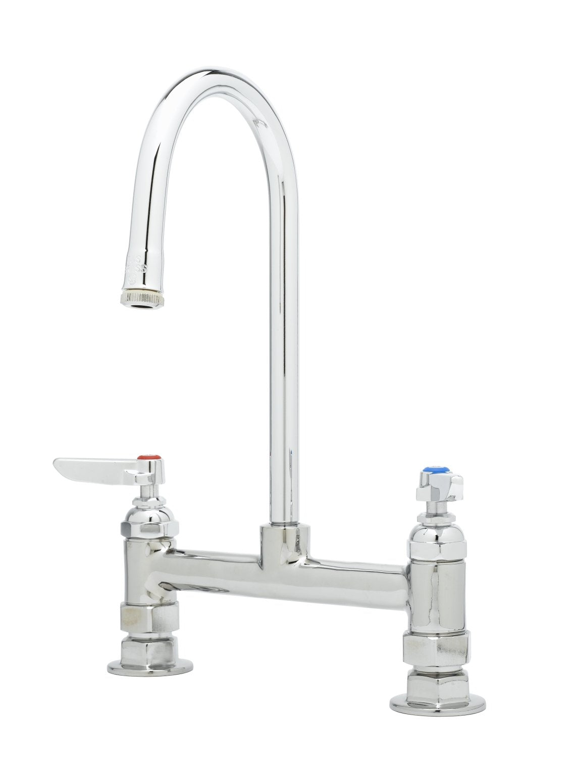 B-0320 Deck Mount Double Pantry Faucet with 8-Inch Centers by T&S Brass – not_applicable, Brass, White, Model TSB-0320