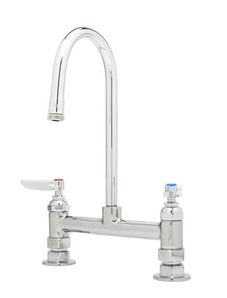 B-0320 Deck Mount Double Pantry Faucet with 8-Inch Centers by T&S Brass – not_applicable, Brass, White, Model TSB-0320