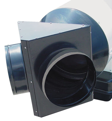 Dual Outlet Duct Adaptor for Heat Wagon HVF – 23"L x 19"W x 16"H, Alloy Steel, Black, Model AR312