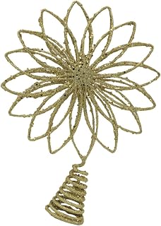 Iron Treetop Decor Golden Star Tree Topper Hollow Christmas