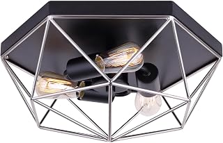 Canarm IFM676A15BKN Greer Flush Mount Light with Matte Black & Brushed Nickel