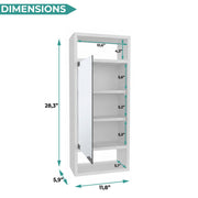 Uros Wall-Mounted Medicine Cabinet with Mirror by Tuhome – Engineered Wood, White, Model GLB11586