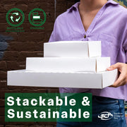 Southern Champion Tray 24263 Paperboard White Window Bakery Box – 14" Length x 10" Width x 4" Height (Case of 100)