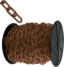 Mr. Chain Plastic Barrier Chain on a Reel, HDPE, 2"x125', #8, 51mm, Brown