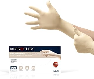 Ansell MICROFLEX Daily Defense 10-754 Disposable Latex Gloves XL (100)