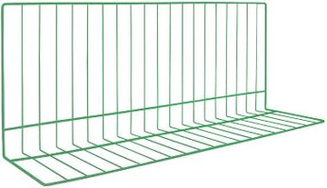 HUBERT L Shape Shelf Divider Green Epoxy Coat Wire - 30"L x 8" and 12" Sides