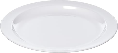 10" White Round Melamine Plate (Set of 12) by Winco – 10", Melamine, White, Model MMPR-10W