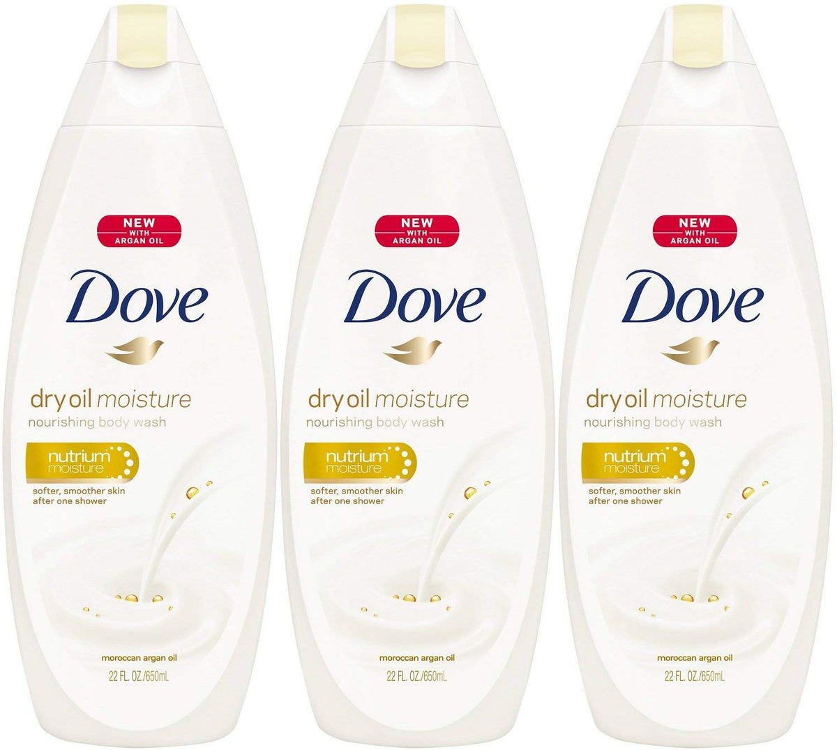 Dove Amber / 22 Fl Oz (Pack of 3) / 3 Body Washes
