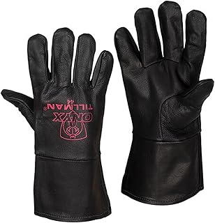 Tillman 44 Onyx 100% Top Grain Black Kidskin TIG Welding Gloves, Small