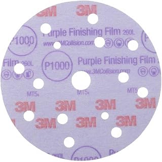 3M Hookit Purple Finishing Film Abrasive Disc 260L, 150 mm, 15 Hole, P1500, 51154