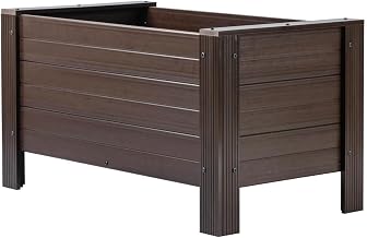 New Age Garden ECOFLEX Raised Planter Box, Outdoor Composite Garden Bed