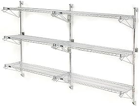 Nexel Poly-Green Wall Mount Wire Shelving, 36" W x 24" D x 54" H 3-Shelf Add-On