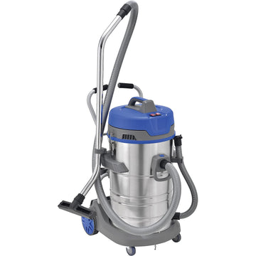 Commercial HEPA Wet Dry Vacuum by Global Industrial – 18"L x 24"W x 40"H, Stainless Steel/Plastic, Stainless Steel, Model WVC801