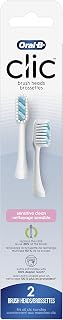 Oral-B Clic Toothbrush Sensitive Clean Replacement Brush Heads, White, 2 Count