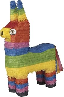 Unique Party Premium Rainbow Cardstock Burro 3D Pinata - 22" x 14" (1 Pc) - Perfect for Festive Celebrations & Family Fun