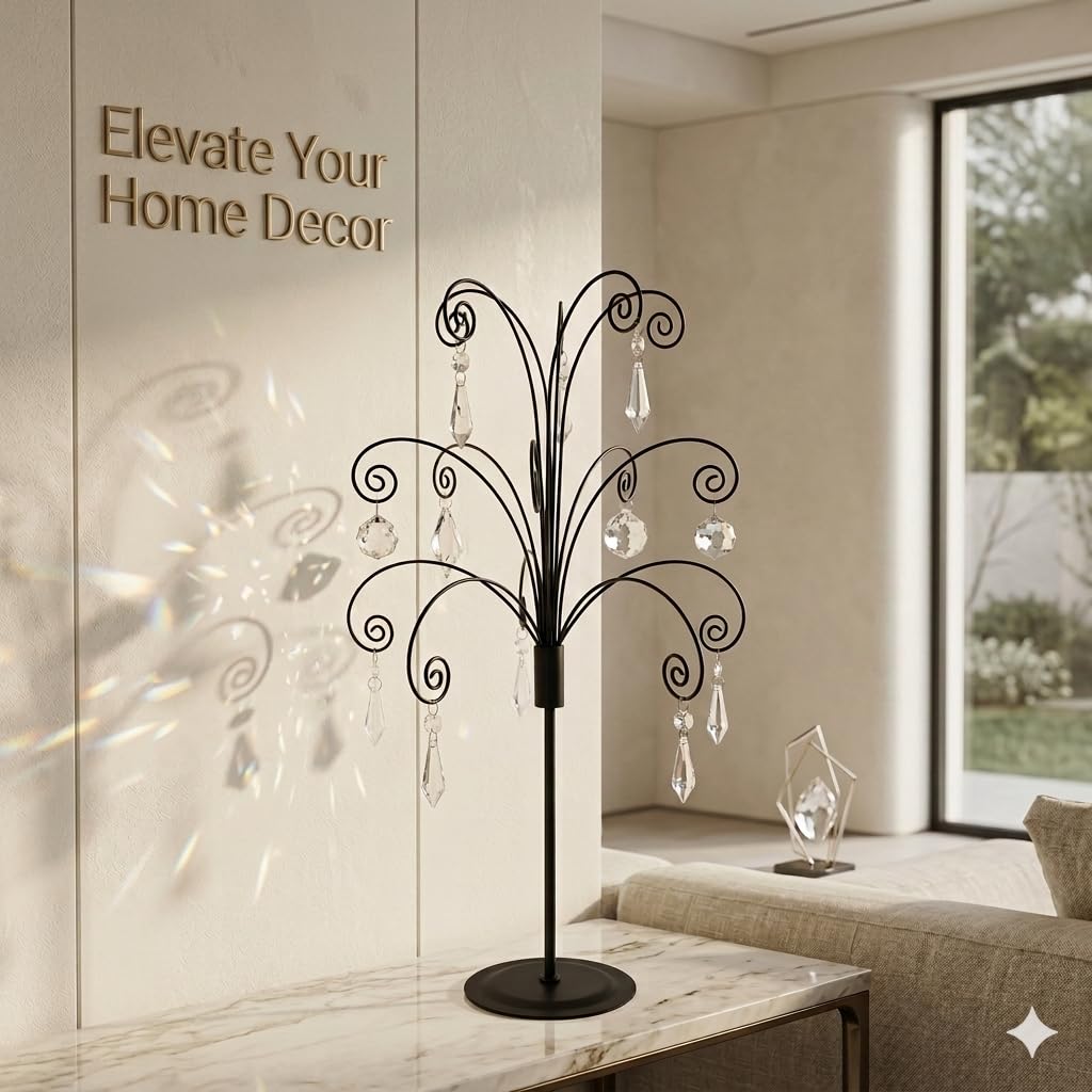 Hohiya Ornament Display Stand, 20 Inch Metal Tree Holder, Black
