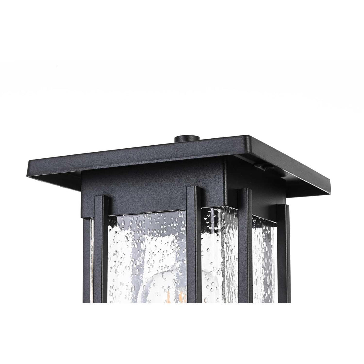 Melvale One Light Outdoor Post Mount Black by Lighting Design – 12", Iron, Black, Model OD322P16BK