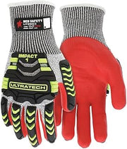 MCR Safety UltraTech Cutpro Impact Glove, 13 Gauge HyperMax Shell, Foam Padded Nitrile Coated, Cut Resistant, Large, 1-Pair