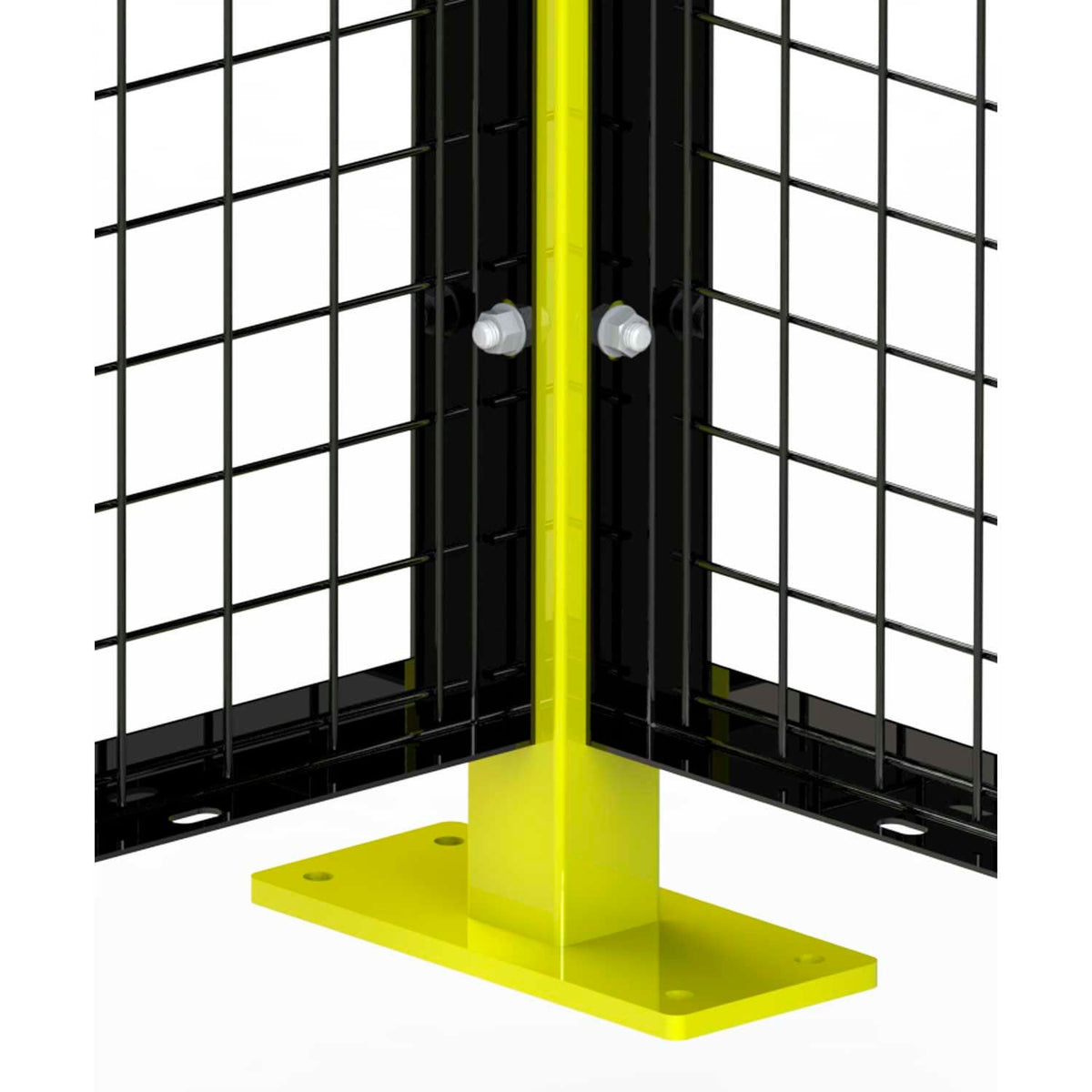 Machine Guard Corner Post by Global Industrial – Steel, Yellow, Model CP5U