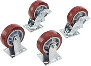 Global Industrial 6" Caster Set for Job Site Boxes, Non-Marking Polyurethane, 2 Rigid/2 Swivel