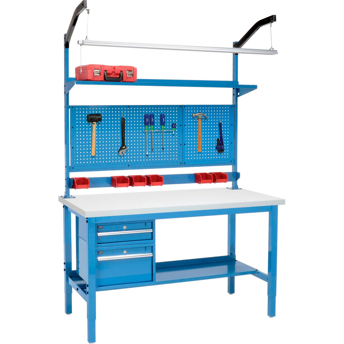 72" W x 36" D Workbench by Global Industrial – 72"W x 36"D, Steel, Blue, Model 319343BL