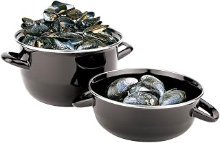 PADERNO World Cuisine 4.4 Pound Capacity Enamel Steel Mussel Pot
