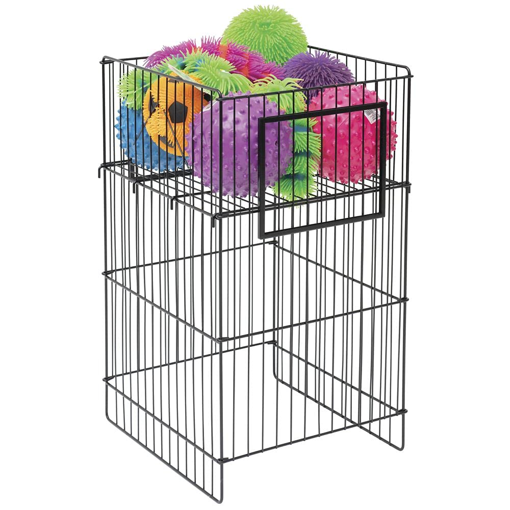 Wire Dump Bin - 18" W x 17" D x 30" H by HUBERT – Metal, Black, Model HEN-1916150