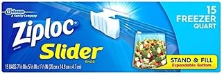 Ziploc Easy Zipper Freezer Quart 1-15 Count boxes