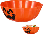 Awleynz Pumpkin Candy Bowl, Plastic Serving Dish, Orange