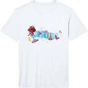 Disney Junior's Ariel Cute Ariel Smiling Big Chest Text Logo Performance T-Shirt